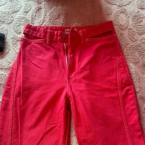 Zara Bold Scarlet Straight Leg Jeans